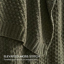 Chunky Chenille Knit Throw Blanket for Couch, Soft Luxurious Moss Stitch Blankets for Bed, Cozy Decorative Farmhouse Knitted Throws for Sofa, Olive Green, 60" x 80" by CozyNest Decor