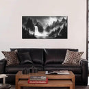 Mountain Wall Pictures for Living Room Decor - Black and White Wall Art Bedroom - Waterfall Canvas Wall Art for Office Size 20" x 40" by CozyNest Decor