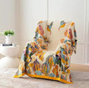 MSGKV Boho Throw Blanket for Couch and Sofa Cotton Cover for Living Room Floral Throw Cozy Blankets (D-Flower and Butterfly, 50" x 60"(Throw)) by CozyNest Decor