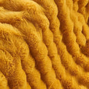 Lotus Karen Faux Fur Throw Blanket Ginger Yellow - Big Bubble Rabbit Fluff Blanket for Couch Bed Sofa,Softest Fluffy Fuzzy Cozy Blanket,Thick Furry Plush Shaggy Warm Blankets for Women,108x90 Inches