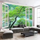 FENDROM Misty Lake Forest Tapestry Wall Hanging Nature Green Tree Landscape Window View Tapestries for Bedroom Living Room Dorm Decor by CozyNest Decor