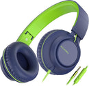 AILIHEN C8 Headphones Wired, On-Ear Headphones with Microphone and Volume Control, Corded 3.5mm Headset for Boys Girl School Smartphones Chromebook Laptop Computer Tablets Airplane Travel (Blue Green) by TinyTreasures Baby Boutique