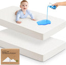 Waterproof Crib Mattress Protector Cover Fitted - 2-Pack Quiet Baby Crib Mattress Pad Sheets, 52" x 28" Soft Quilted Cotton Baby Sheet, Machine Washable, Easy Fit, Durable (Soft White/Quin) by TinyTreasures Baby Boutique