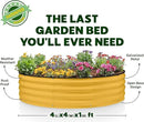 Round Galvanized Raised Garden Bed // 4×4×1 ft Galvanized Raised Garden Beds Outdoor for Gardening, Vegetables, Flowers // Patented Tool-Free Design Round Planter (Yellow) by GreenHaven Gardens