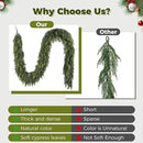 9 ft Christmas Garland, Cedar Garland, Real Touch Cypress Garlands, Green Artificial Greenery Garland for Mantel Indoor Outdoor Christmas Decorations by CozyNest Decor