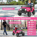 Costzon 12V Kids Ride on Truck Car, Electric Vehicle w/Remote Control, Threaded Wheels, 3 Speeds, LED Lights, Music, Horn & Wireless Connection, Battery Powered Ride on Toy for Boys & Girls 3+ (Pink) by TinyTreasures Baby Boutique