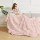 Pink Fluffy Blanket for Couch Living Room Faux Fur 50x60 Fuzzy Throw Blanket for Bed Soft Furry Bed Cozy Comforter Home Decor Gifts 860 GSM by CozyNest Decor