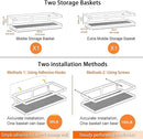 PUSDON Metal Wall Hanging Basket 2 Packs DIY Suitable for Multiple Scenes - Middle Silver Grey Guardrail Suit by CozyNest Decor