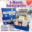 – 3 Month Subscription | 3 Science Kits, 9 Total Hands-On STEM Projects | Educational Building Learning Toys & Activities for Kids Ages 7-12 | Boys & Girls Gift by TinyTreasures Baby Boutique