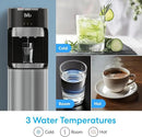 Brio Bottom Loading Water Cooler Dispenser for 5 Gallon Bottles - 3 Temperatures with Hot, Room & Cold Spouts, Child Safety Lock, LED Display with Empty Bottle Alert, Stainless Steel by CozyNest Decor