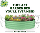 Round Galvanized Raised Garden Bed // 4×4×1 ft Galvanized Raised Garden Beds Outdoor for Gardening, Vegetables, Flowers // Patented Tool-Free Design Round Planter (Light Green) by GreenHaven Gardens
