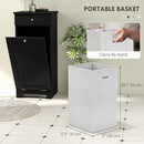 HOMCOM Laundry Hamper with Removable Basket, Tilt Out Hamper with Drawer and Beadboard Door, Bathroom Storage Cabinet, Black by CozyNest Decor