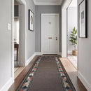 Beverly Rug Outdoor Runner Rug 2x7 Modern Floral Bordered Area Rugs for Indoor and Outdoor Patio Easy to Clean Non Shedding Living Room Porch Garden Washable Outside Carpet (2 x 7 Brown) by CozyNest Decor