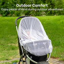 Enovoe Mosquito Net for Baby Stroller and Crib - Durable Mesh Bug Net Cover with Elastic Edge - Fits Strollers, Bassinets, Playards, and Mini Cribs - Travel Essential for Newborns - 63x64-Inch (White) by TinyTreasures Baby Boutique
