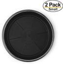 Decorative Heavy Duty Tray/Saucer (2 Pack) Rustic Medieval/French Country Look, Pot/Planter Base for Indoor/Outdoor Decor Use. Long Lasting, Reusable Light Weight (7 inches, Silver) by GreenHaven Gardens