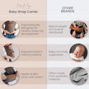 Baby Wrap Carrier - Premium Cotton Baby Carrier Wrap for Newborn to Toddler- Infant Carrier for Babies 8-35 lb - Baby Holder One Size Fits All with Front Pocket by Max&so by TinyTreasures Baby Boutique