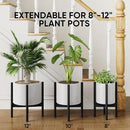 MUDEELA Adjustable Plant Stand Indoor, Bamboo Plant Stand 8 to 12 Inches, Single Floor Plant Stand for Indoor Plants, Bamboo Black Planter Stand for Indoor Plants, Pot Plant Not Included by GreenHaven Gardens