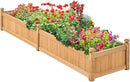 Yaheetech 90.5″ L×23.5″ W×16″ H Wooden Raised Garden Bed, Horticulture Wood Rectangular Garden Planter Outdoor, Raised Planter Box for Yard/Greenhouse/Vegetable/Flower/Herbs, Light Brown by GreenHaven Gardens