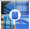 Drying Rack 4 Layers Folding Mesh, Foldable Nylon Netting, Hanging Drying Net, for Shrimp, Fish, Fruit, Vegetables, Herb, with Zipper Opening - Blue (25.59X13.78X13.78 in) by CozyNest Decor