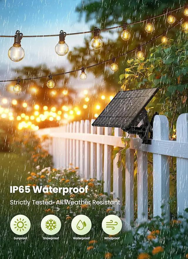 Brightown String Lights Outdoor Waterproof with Remote Cable Ties, 108FT G40 Patio Lights with 50 LED Shatterproof E12 Bulbs, 3 Light Modes, Dimmable Hanging Lights for Backyard Party Decor, photo 2 of 9