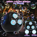 Bubble Machine Automatic Bubble Blower for Kids Toddlers Rechargeable Portable Spherical LED Bubble Maker Electric Auto Rotating 45°/360° Outdoor Toy Birthday Party Wedding (Spherical Black) by TinyTreasures Baby Boutique