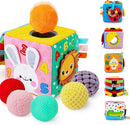 beetoy Sensory Busy Cube for Baby, Montessori Infant Toys with Textured Sensory Balls, Early Learning Travel Toys for Fine Motor Skills, Perfect Newborn Boy and Girl Gift by TinyTreasures Baby Boutique