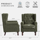 Lumibee High Back Accent Chair Set of 2,Upholstered Wingback Armchair with Solid Wood Legs for Small Spaces,Comfy Single Sofa Chair for Living Room,Bedroom,Office-Green by CozyNest Decor