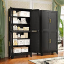 75.2" Tall Metal Pantry Cabinet, Storage Cabinets with 4 Door and 4 Adjustable Shelves, Black Kitchen Pantry Storage Cabinet, Freestanding Cupboard for Kitchen Dining Room Living Room Bathroom by CozyNest Decor