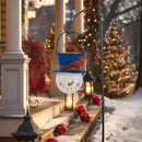 TERESA'S COLLECTIONS Outdoor Christmas Decorations for House, 36'' Snowman Glass Solar Lantern Stake with Blue Cardinal Hat, Xmas Grinch Solar Christmas Lights for Garden Party Decor by GreenHaven Gardens