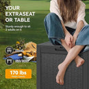 KAMABOKO 31 Gallon Outdoor Storage Box, Resin Deck Boxes Indoor and outdoor, Waterproof Storage Box Lockable Lid for Garden Tools, Package Delivery, Pool Supplies, Patio Cushions, Black by CozyNest Decor