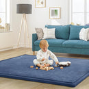 Baby Play Mat for Floor Tummy Time Nursery Muscle Mat Area Rug Playroom Tatami 79"x138" Memory Foam 1.3" Thick Crawling for Babies,Toddlers, Infants, Kids,Floor(Blue) by TinyTreasures Baby Boutique