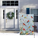 Louise Maelys Welcome Christmas Garden Flag 12x18 Double Sided, Small Burlap Tree Cardinal Birds Xmas Outside Outdoor House Yard Decor by GreenHaven Gardens