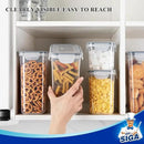 MR.SIGA 16 Pack Airtight Food Storage Container Set, BPA Free Kitchen Pantry Organization, Kitchen Canisters for Cereal, Spaghetti, includes 24 Reusable Sticker Labels by CozyNest Decor