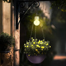 Hanging Planters for Outdoor Plants,2 Pack Coffee Artificial Rattan Solar Hanging Baskets with Drainage Holes & Removable Tray,Hanging Flower Pots Gardening Gifts for Women/Mothers by CozyNest Decor