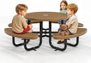 Metal Picnic Tables for Kids for Outdoors with Umbrella Hole - Coated Steel Heavy Duty Commercial Grade Table with Adjustable Seats (Brown, 38 in, Kids, Expanded Steel) by GreenHaven Gardens