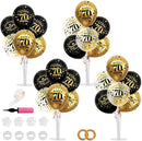 TONIFUL 4 Set Black Gold Balloon Stand Kit for Birthday Decorations for 70th,Balloon Centerpieces for Table Party Decorations Cheers to 70 Years Old Birthday for Men and Women by TinyTreasures Baby Boutique