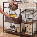 OIAHOMY Wicker Basket, Paper Shelf Basket with Built-in Handles, Rectangular Wicker Storage Bin for Pantry, Shelves, 1 Pack-Brown by GreenHaven Gardens