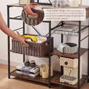OIAHOMY Wicker Basket, Paper Shelf Basket with Built-in Handles, Rectangular Wicker Storage Bin for Pantry, Shelves, 1 Pack-Brown by TinyTreasures Baby Boutique
