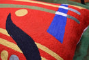 Lumbar Kandinsky Red Abstract Pillow Cover Modern Throw Pillowcase Chair Cushion Contemporary Farmhouse Pillowsham Couch Handembroidered Wool Size 14x20 by CozyNest Decor