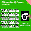 50PCS High Contrast Baby Flashcards, 100 Pages Black & White Visual Stimulus Flash Cards, Brain Development Cards Set Montessori Sensory Toys for Infants Newborn Boy Girl Baby Tummy Time (0-3 Months) by TinyTreasures Baby Boutique