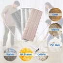 JOYMOOP Mop Replacement Pads, Reusable Microfiber Mop Pads for 13-inch Flat Mop and Mop Bucket Set, Pack of 6 Refills - Pink, Grey and Stripe by CozyNest Decor