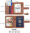 Melsbrinna Rfid Passport Holder for Travel women/Men, Cute Passport Wallet Rfid Blocking Card Slots, Rfid Passport Cover/CaseTravel Wallet, Passport Book Holder (1, Brown) by TinyTreasures Baby Boutique
