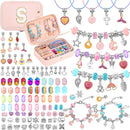 Charm Bracelet Making Kit with Bracelet Organizer Box Beads Mermaid Pendants for Jewelry Making DIY Craft Kit for Birthday Gifts Valentine Christmas by TinyTreasures Baby Boutique