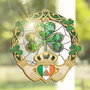 Irish Gifts, Shamrock Decorations - St Patricks Day Decor, Birthday, Christmas, Good Luck, Irish Gifts for Women Men, Claddagh, Celtic Home Decor - Window Suncatcher Hanging Decorations 12 in by GreenHaven Gardens