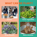 48 Inch Diameter Silver Galvanized Garden Raised Bed/Plant Box/Fire Pit Ring-0.8mm Thick,12 Inch Tall,Crimped Edge and Corner,No Sharpe,Perfect for Plantings (4FT Diameter, Round) by GreenHaven Gardens