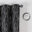 Grommets Blackout Long Window Curtains Black Silver-52W*108L 2PCS Drapes for Bedroom by CozyNest Decor