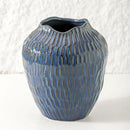 Blue Ceramic Vase for Home Decor,7.8 Inch Flower Vases，Decorative Vase for Pampas Grass，Modern Art Texture Vases for Home Entryway Living Room Dining Table Farmhouse Office Decor- Blue by GreenHaven Gardens