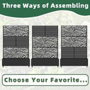 Casaphoria Metal Raised Garden Bed with Trellis and Wheels, 72"x47"x16" Planter Box for Climbing Plants, Vegetables & Vines, Features Drainage Holes and Privacy Screen, Black(Spring&Louvered) by GreenHaven Gardens