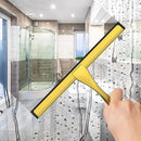 All-Purpose Stainless Steel Shower Squeegee for Shower Doors with 2 Adhesive Hooks, Bathroom Cleaner Tool Household Window Mirror Squeegee for Home Cleaning, Glass Door, Tile Wall, Car, 10 Inch Golden by CozyNest Decor