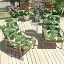 LVTXIII Outdoor Seat/Back Chair Cushion Patio Tufted High Back Cushion, Seasonal Replacement Rocking Chair Cushion with Ties (22” W x 20D”, Set of 2, Palm Green) by GreenHaven Gardens